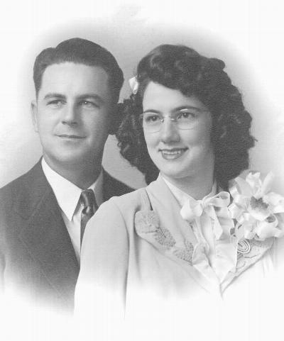 Louie & Polly's wedding portrait, July 1945 